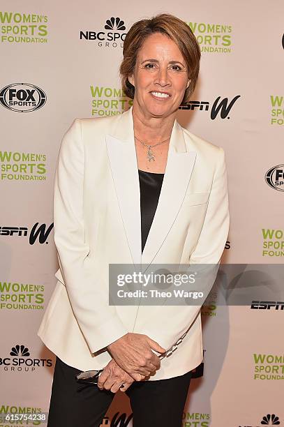 Sportscaster and Evening Co-Host Mary Carillo attends the 37th Annual Salute To Women In Sports Gala at Cipriani Wall Street on October 19, 2016 in...