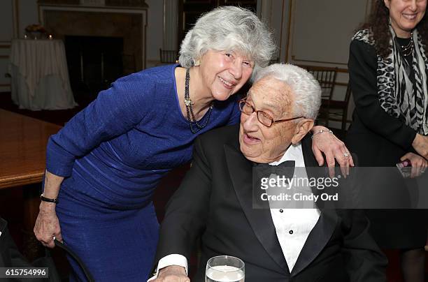 Former United States Secretary of State and honorary NCAFP Co-Chairman Henry A. Kissinger and Elaine Wolfensohn attend the National Committee On...