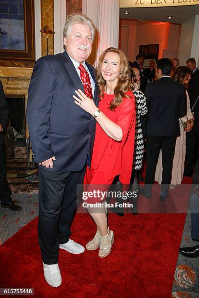 German singer Klaus Baumgart and his wife Ilona Baumgart attend the 'Holiday on Ice' gala at Hotel Atlantic on October 19, 2016 in Hamburg, Germany.