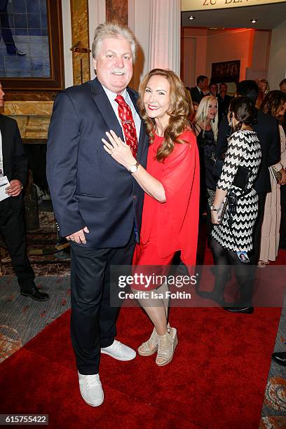 German singer Klaus Baumgart and his wife Ilona Baumgart attend the 'Holiday on Ice' gala at Hotel Atlantic on October 19, 2016 in Hamburg, Germany.