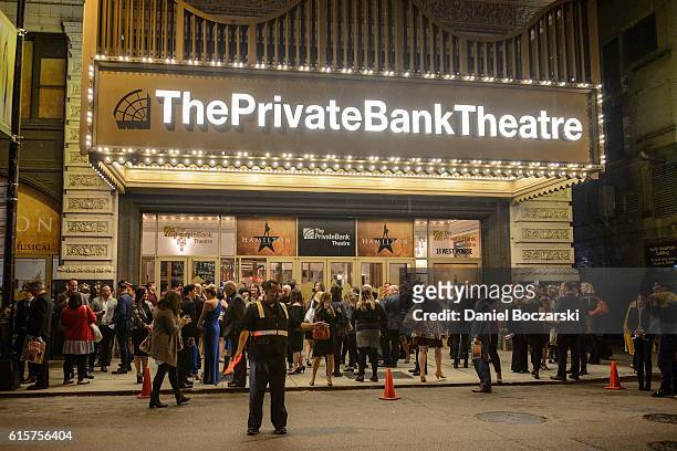 General view of atmosphere during the "Hamilton" Chicago opening night at PrivateBank Theatre on October 19, 2016 in Chicago, Illinois.