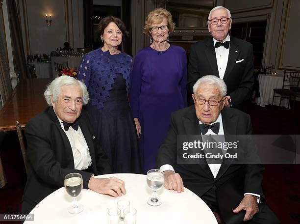 James D. Wolfensohn, Rosemary A. DiCarlo, Grace Kennan Warnecke, Henry A. Kissinger, and George D. Schwab attend the National Committee On American...