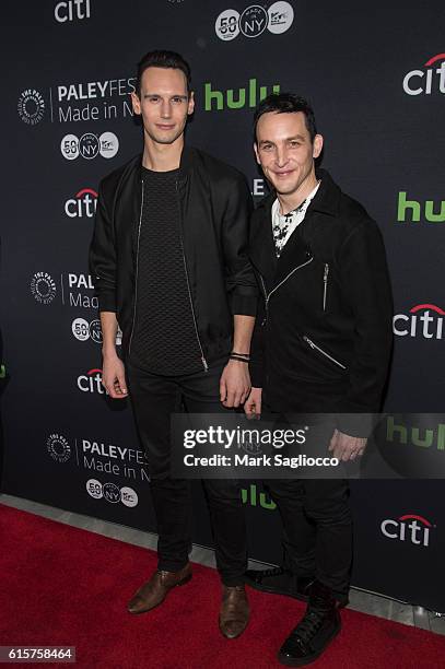 Actors Cory Michael Smith and Robin Lord Taylor attend the PaleyFest New York 2016 "Gotham" panel at The Paley Center for Media on October 19, 2016...