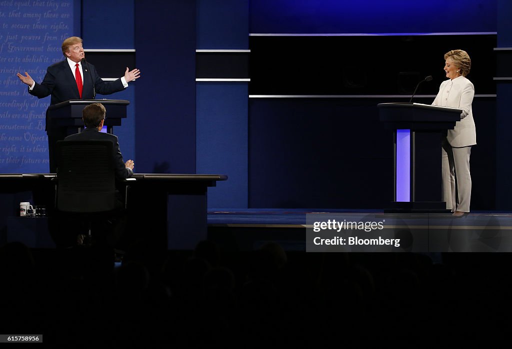 Candidates Hillary Clinton And Donald Trump Hold Third Presidential Debate At The University Of Nevada