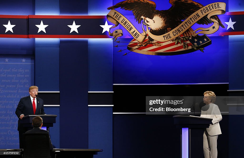 Candidates Hillary Clinton And Donald Trump Hold Third Presidential Debate At The University Of Nevada