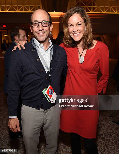 Chorus' Dick Costolo and Gusto's Lexi Reese attend the Vanity Fair New Establishment Summit cocktail party at The Ferry Building on October 19, 2016...