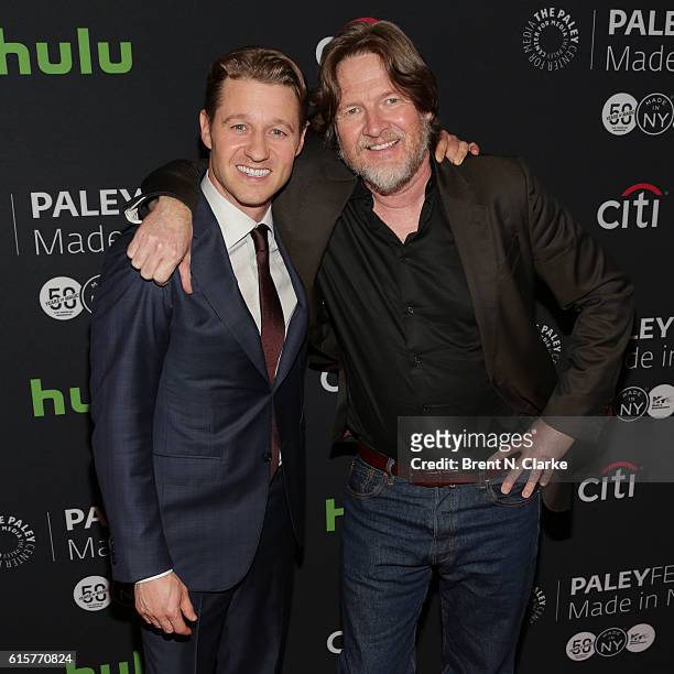 Actors Ben McKenzie and Donal Logue attend the "Gotham" panel discussion and screening during PaleyFest New York 2016 held at The Paley Center for...