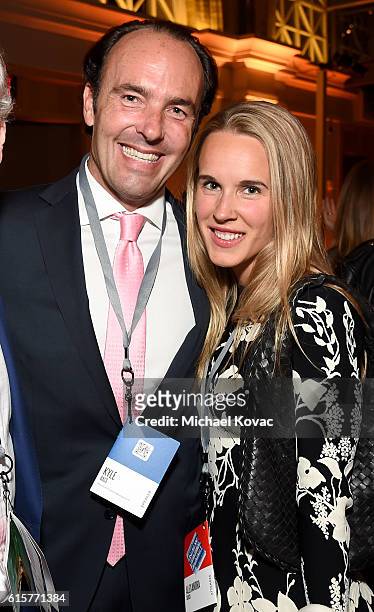 Investor Kyle Bass and journalist Alexandra Suich attend the Vanity Fair New Establishment Summit cocktail party at The Ferry Building on October 19,...