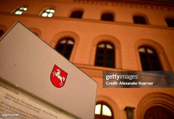 General view of the Oberlandesgericht Celle courthouse ahead of the first day trial of Safia S. On October 20, 2016 in Celle, Germany. Safia S. Is...