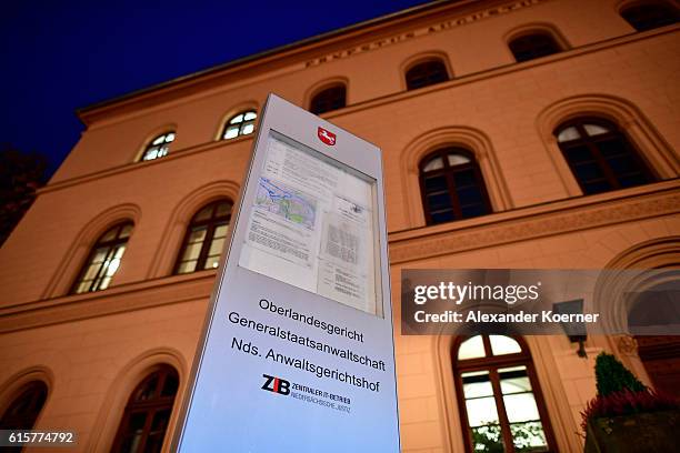 General view of the Oberlandesgericht Celle courthouse ahead of the first day trial of Safia S. On October 20, 2016 in Celle, Germany. Safia S. Is...