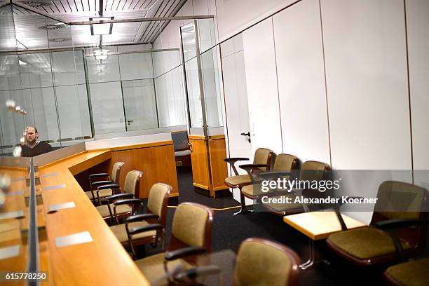 Empty seats of the prisoner's box of Safia S. On the first day of her trial at the Oberlandesgericht Celle courthouse on October 20, 2016 in Celle,...
