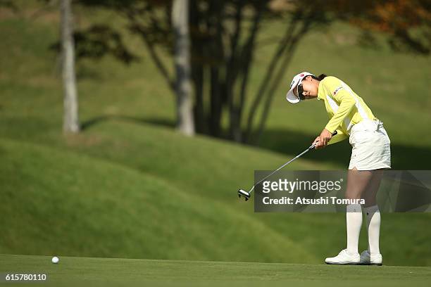 Jae-Eun Chung of South Korea putts on the 10th hole during the first round of the Nobuta Group Masters GC Ladies at the Masters Golf Club on October...