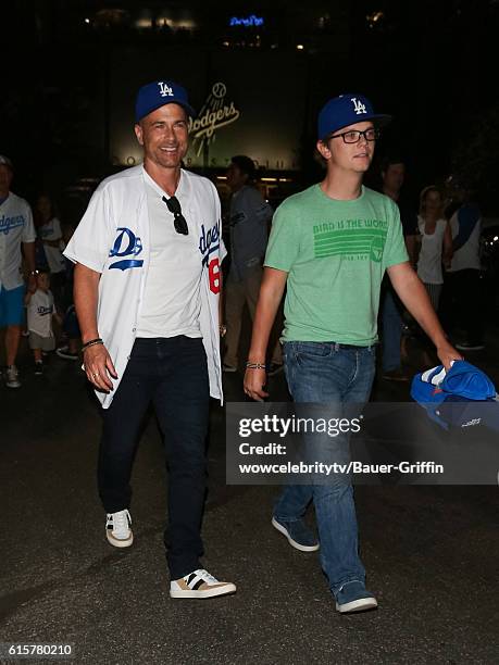 Rob Lowe and his son Matthew Edward Lowe are seen on October 19, 2016 in Los Angeles, California.