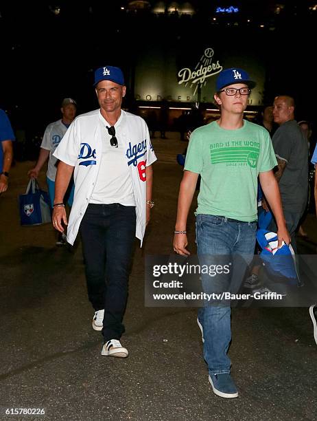 Rob Lowe and his son Matthew Edward Lowe are seen on October 19, 2016 in Los Angeles, California.