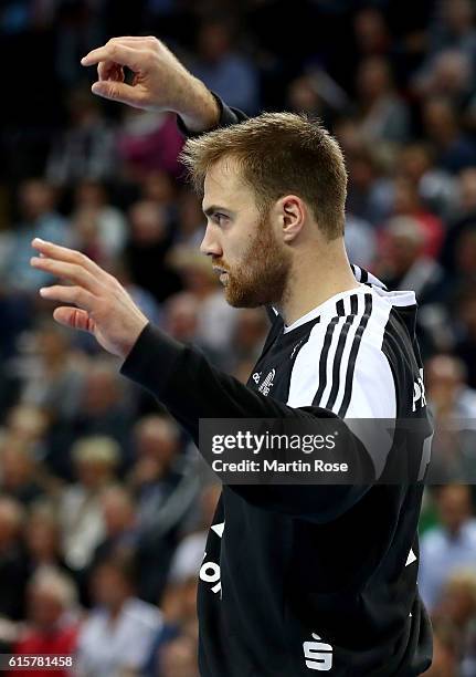 Andreas Wolff, goalkeeper of Kiel in action during the DKB HBL Bundesliga match between THW Kiel and TSV Hannover-Burgdorf at Sparkassen Arena on...