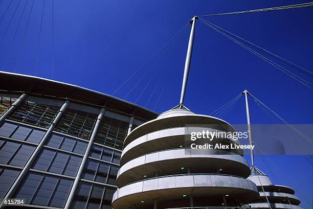 General view outside the City of Manchester Stadium the venue for the 2002 Commonwealth Games Manchester on April 25,2002.