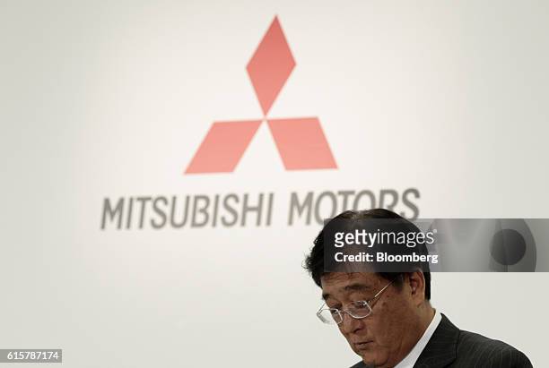 Osamu Masuko, chairman and chief executive officer of Mitsubishi Motors Corp., attends a news conference in Tokyo, Japan, on Thursday, Oct. 20, 2016....