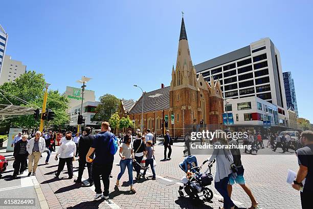 perth city scene - perth landmarks stock pictures, royalty-free photos & images