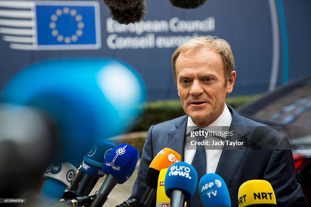 Theressa May Attends Her First EU Council Meeting As British Prime Minister