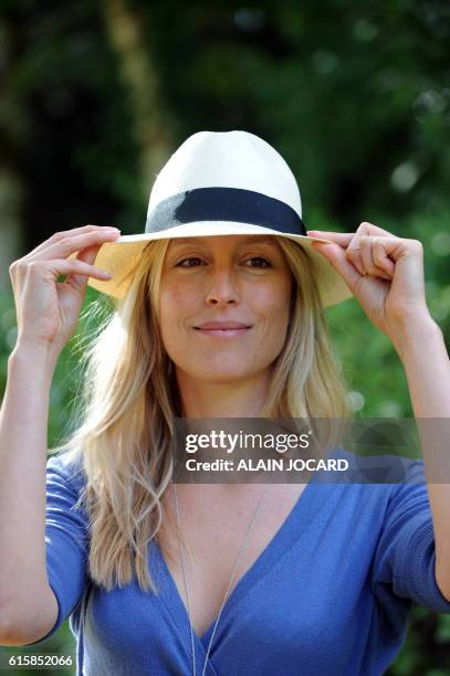 French novelist Adelaide de Clermont-Tonnerre poses on August 29, 2010 in the French central city of Chanceaux-pres-Loches during the 15th edition of...