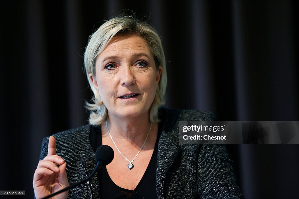 French far-right political Party National Front (FN) Leader Marine Le Pen's Meeting In Paris
