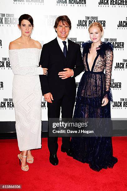 Cobie Smulders, Tom Cruise and Danika Yarosh attend the European Premiere of "Jack Reacher: Never Go Back" at Cineworld Leicester Square on October...