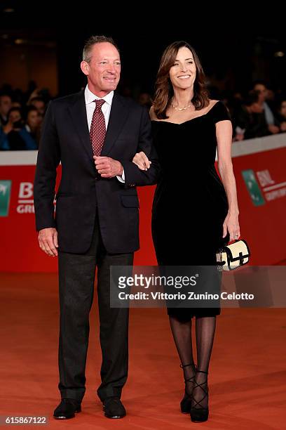 Anthony Peck and Cecilia Peck walk a red carpet honouring Gregory Peck during the 11th Rome Film Festival at Auditorium Parco Della Musica on October...