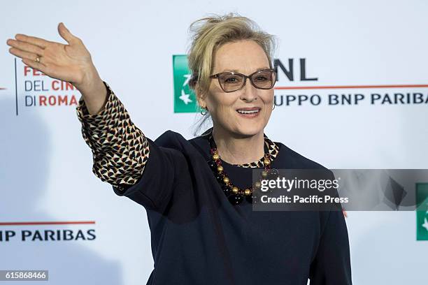 American actress Meryl Streep attends the photocall of movie 'Florence Foster Jenkins' during the 11th International Rome Film Festival. The 11th...