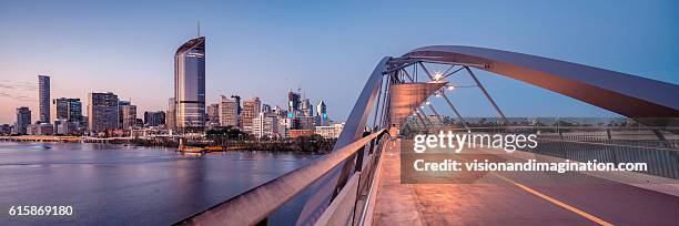 panorama from the goodwill bridge, brisbane - brisbane bildbanksfoton och bilder