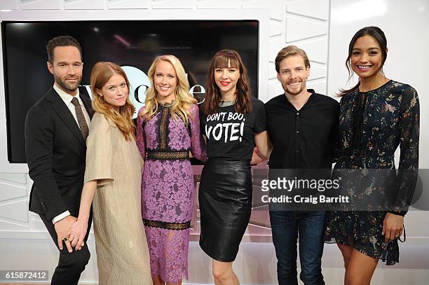 The cast of Good Girls Revolt Chris Diamantopoulos, Genevieve Angelson, Anna Camp, Erin Drake, Hunter Parrish and Rachel Smith appear On Amazon's...