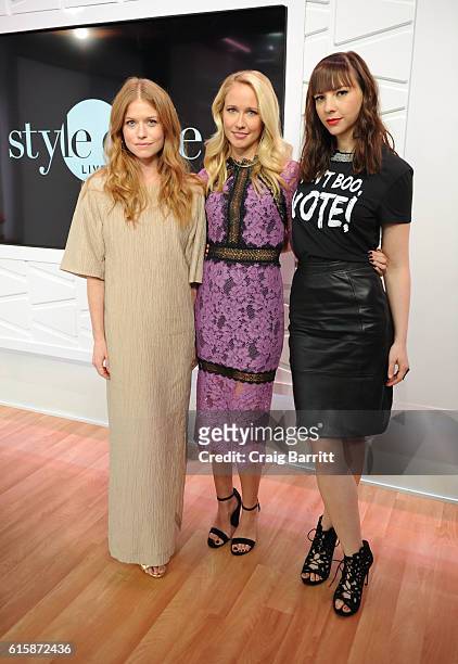 The cast of Good Girls Revolt Genevieve Angelson, Anna Camp and Erin Drake appear On Amazon's Style Code Live on October 20, 2016 in New York City.