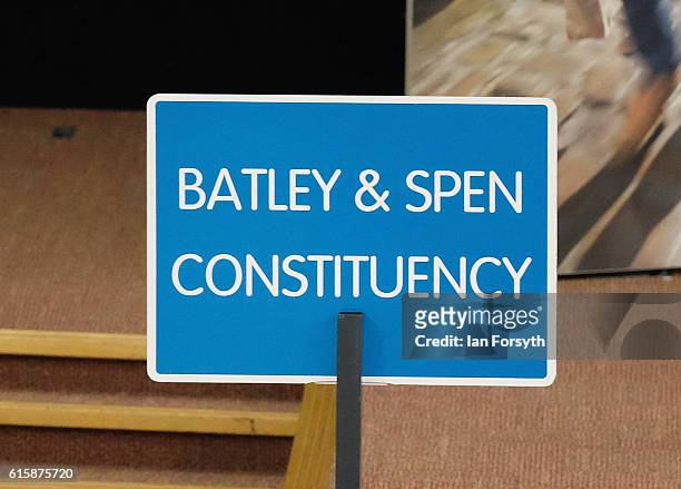Preparations take place at Cathedral House in Huddersfield ahead of the ballot count in the Batley and Spen by-election on October 20, 2016 in...