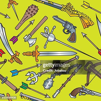 Antique Weapons Seamless Pattern Antique Weapons Seamless Pattern