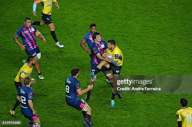 Sylvain Nicolas of Stade Francais during the Challenge Cup match between Stade Francais Paris and Timisoara Saracens at Stade Jean Bouin on October...