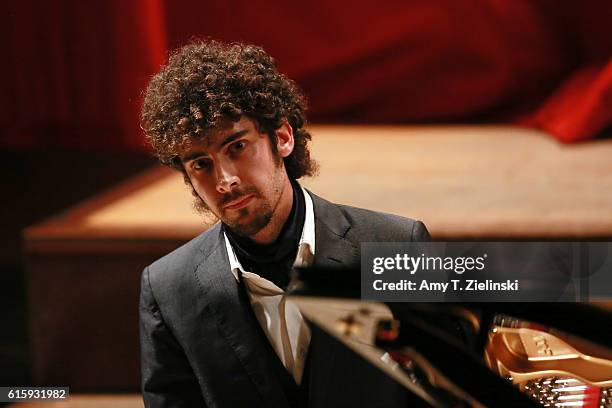 Italian pianist Federico Colli receives the audience as he performs a solo piano recital with works by composers Mozart, Beethoven, Schumann and...