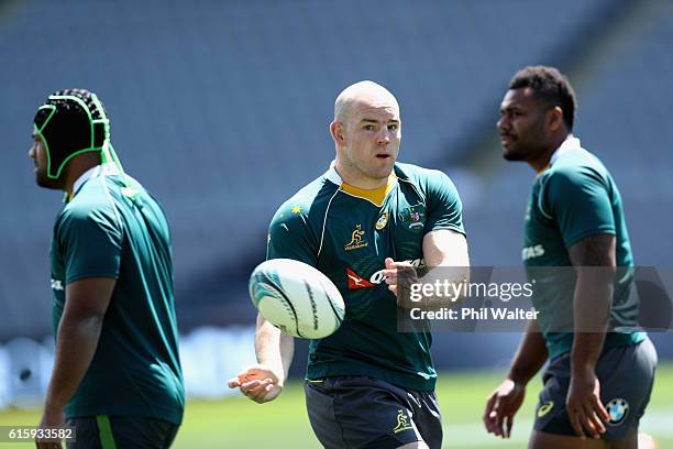 Stephen Moore of the Wallabies during the Australia Wallabies captain's run at Eden Park on October 21, 2016 in Auckland, New Zealand.