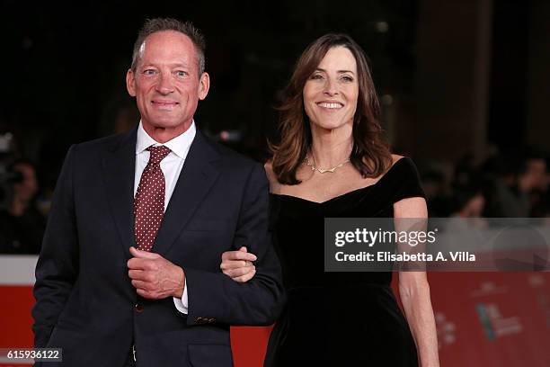 Anthony Peck and Cecilia Peck walk a red carpet honouring Gregory Peck during the 11th Rome Film Festival at Auditorium Parco Della Musica on October...