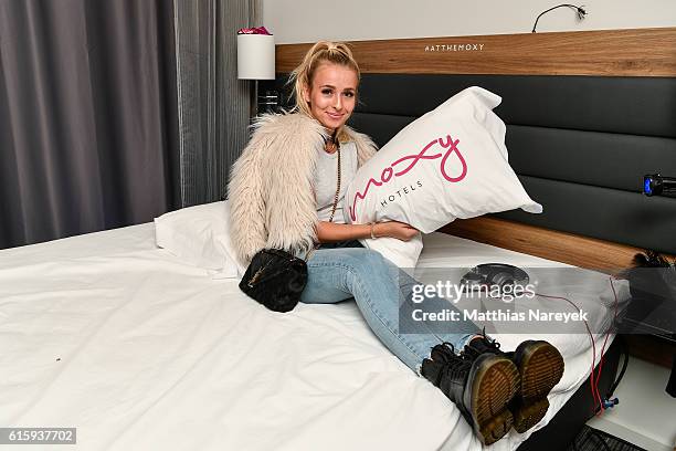 Sophia Kirstein Phiaka attends the Moxy Berlin Hotel Opening Party on October 20, 2016 in Berlin, Germany.