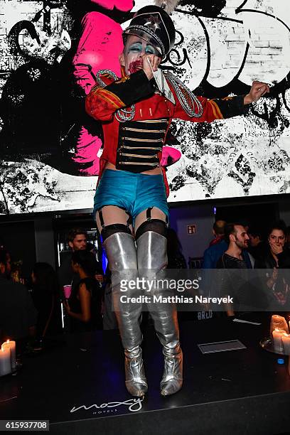Guest attends the Moxy Berlin Hotel Opening Party on October 20, 2016 in Berlin, Germany.