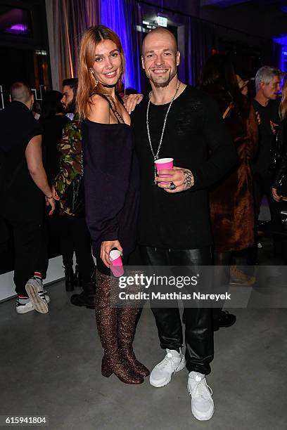 Jackie Hide and Mateo Jaschik of of Culcha Candela the Moxy Berlin Hotel Opening Party on October 20, 2016 in Berlin, Germany.