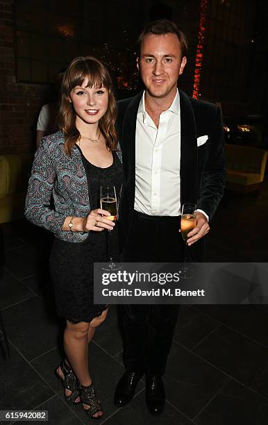 Katy Reece and Francis Boulle attend the Tatler Little Black Book party with Polo Ralph Lauren at Restaurant Ours on October 20, 2016 in London,...