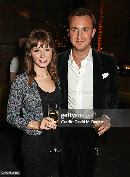 Katy Reece and Francis Boulle attend the Tatler Little Black Book party with Polo Ralph Lauren at Restaurant Ours on October 20, 2016 in London,...