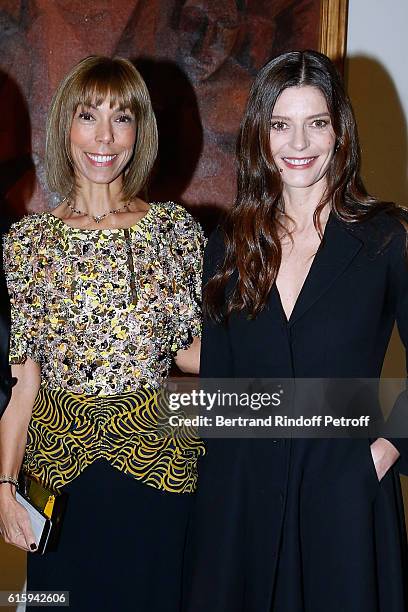 Mathilde Pallier and actress Chiara Mastroianni attend the "Icones de l'Art Moderne, La Collection Chtchoukine" : Cocktail at Fondation Louis Vuitton...