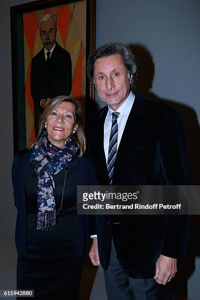 Journalist Patrick de Carolis and his wife Carol-Ann attend the "Icones de l'Art Moderne, La Collection Chtchoukine" : Cocktail at Fondation Louis...
