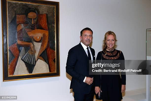 Olivier Widmaier Picasso and his sister Diana Widmaier Picasso attend the "Icones de l'Art Moderne, La Collection Chtchoukine" : Cocktail at...