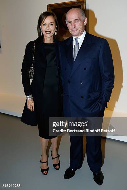 Bernard Ruiz Picasso and his wife Ameline attend the "Icones de l'Art Moderne, La Collection Chtchoukine" : Cocktail at Fondation Louis Vuitton on...