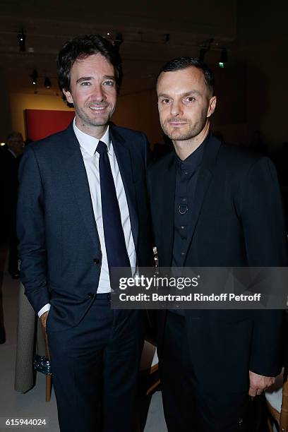 General manager of Berluti Antoine Arnault and Stylist Kris Van Assche attend the "Icones de l'Art Moderne, La Collection Chtchoukine" : Cocktail at...