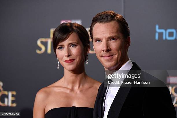 Benedict Cumberbatch and Sophie Hunter attend the premiere of Disney and Marvel Studios' "Doctor Strange" at the El Capitan Theatre on October 20,...