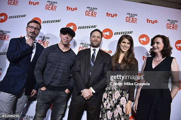 Actors John Hodgman, Steve Cirbus, Jon Glaser, Eva Solveig and Miriam Tolan attend truTVs Jon Glaser Loves Gear Premiere Screening Event at...