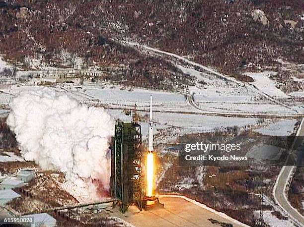 North Korea - Photo shows a North Korean long-range rocket lifting off from the Sohae Space Center in Tongchang-ri, North Korea, on Dec. 12, 2012.